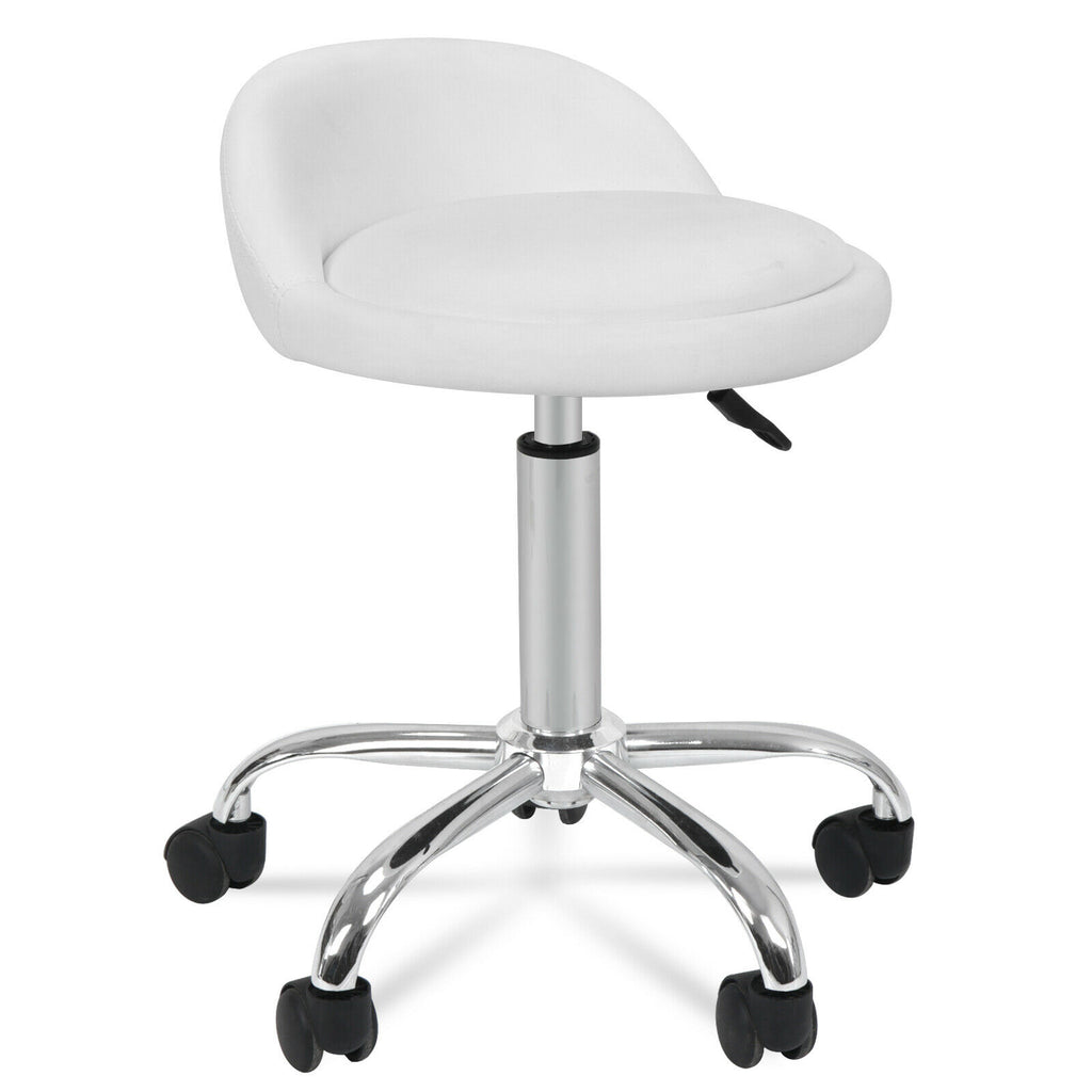 Adjustable Hydraulic Rolling White Spa Chair with Back Rest – Order